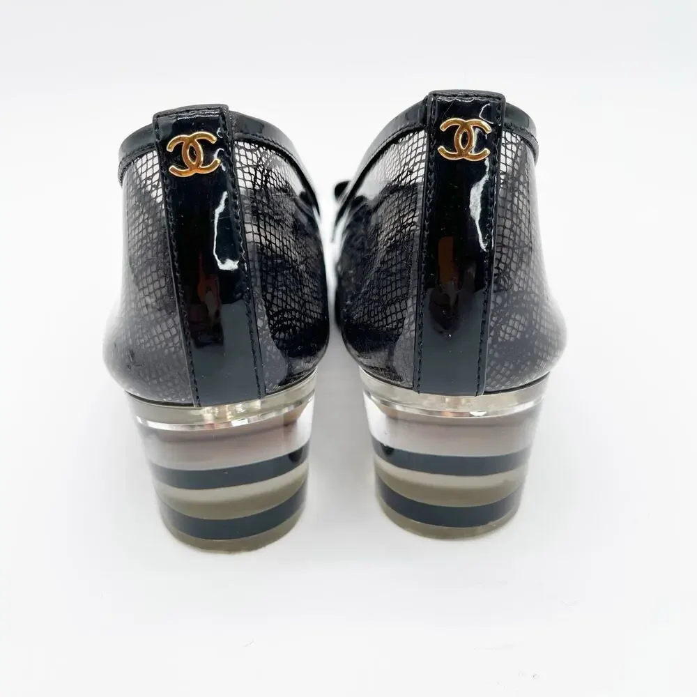 CHANEL black pvc
